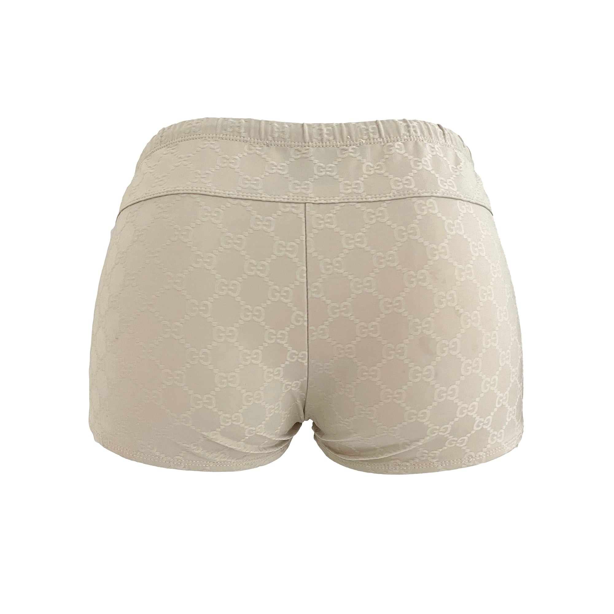 Gucci Beige Logo Booty Shorts - Apparel