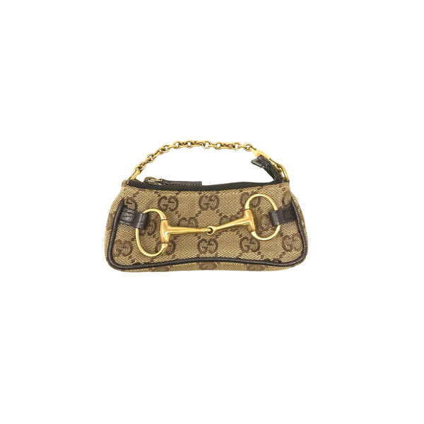 Gucci Beige Monogram Micro Bag - Handbags