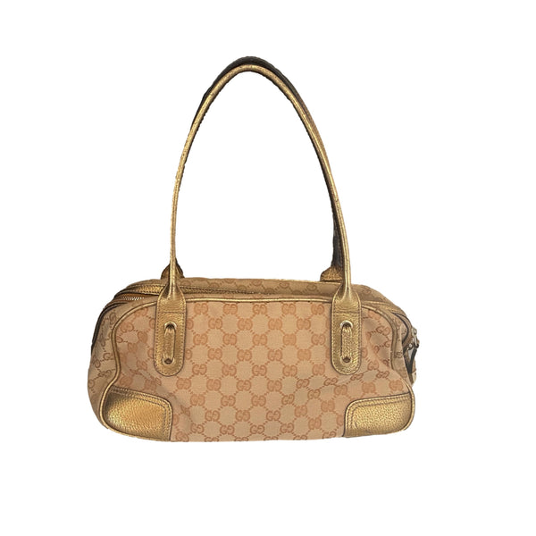 Gucci Beige Monogram Shoulder Bag - Handbags