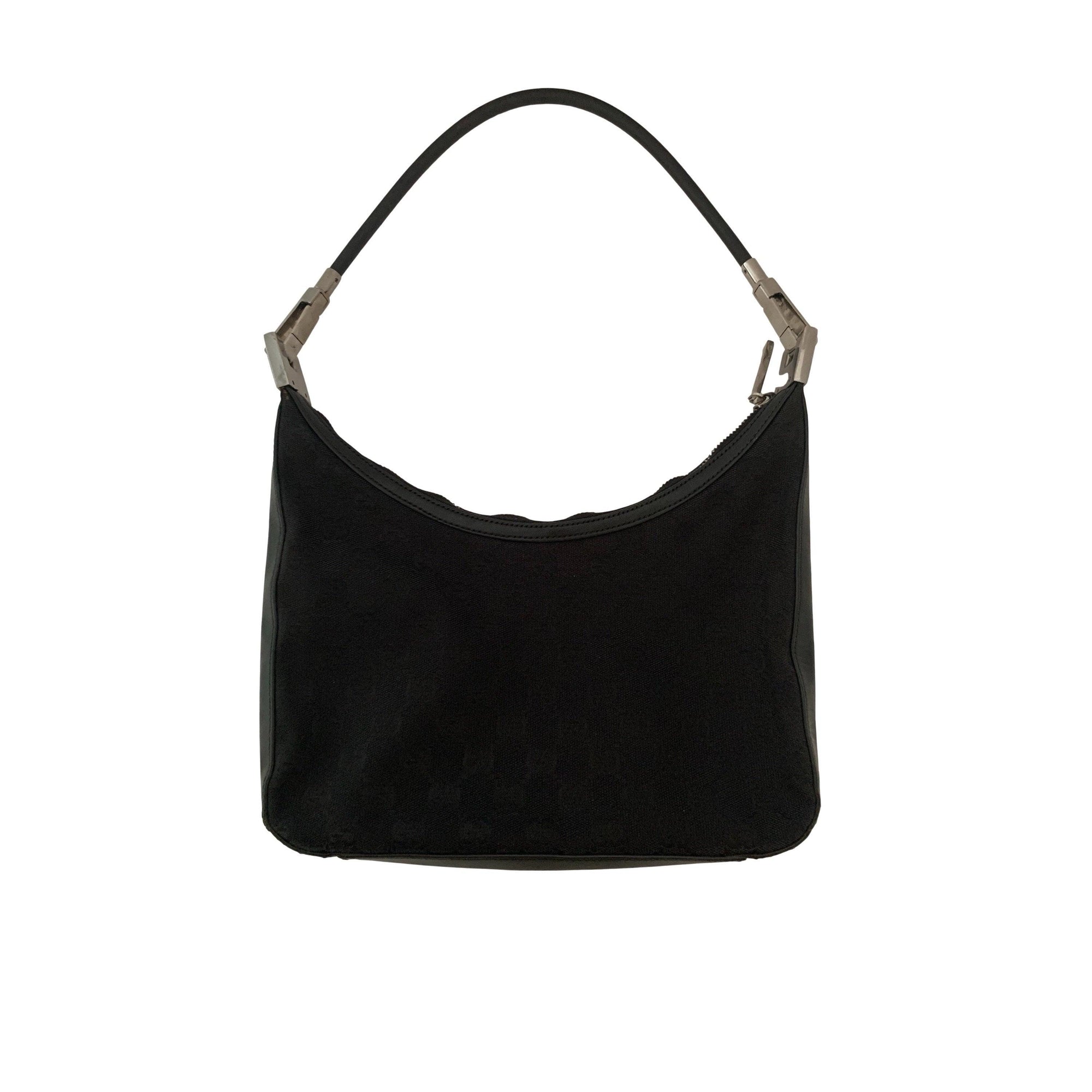 Gucci Black Canvas Leather Shoulder Bag - Handbags
