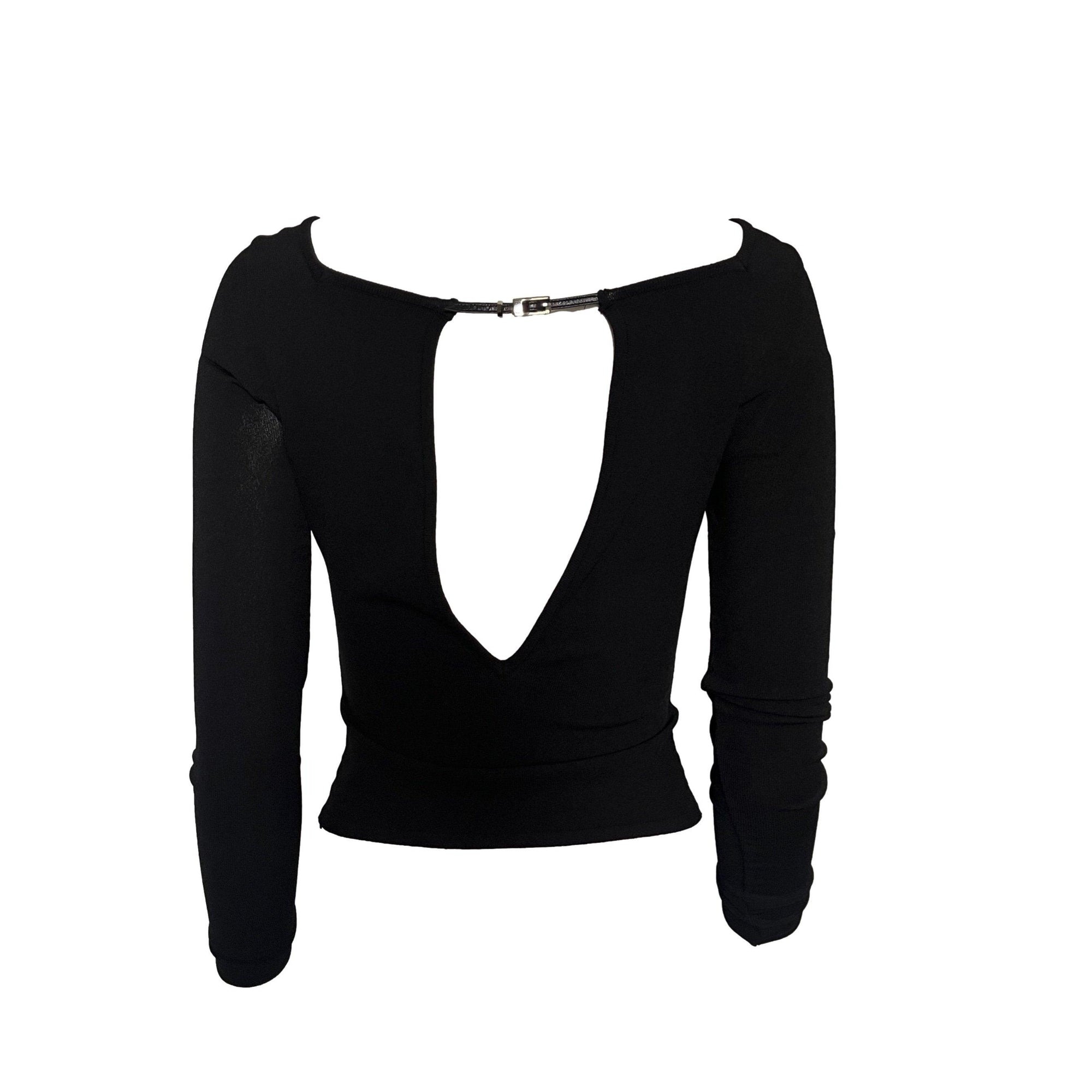 Gucci Black Cropped Long Sleeve - Apparel
