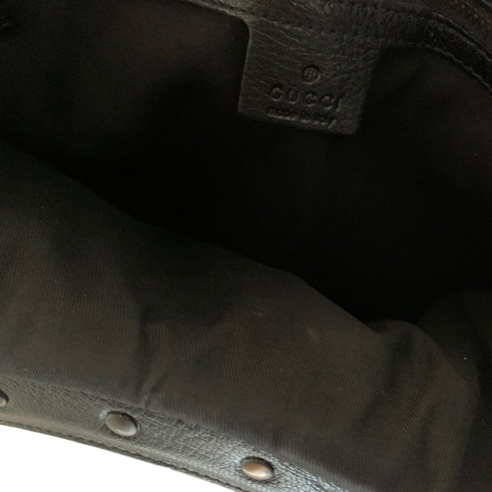 Gucci Black Leather Bamboo Handle Bag - Handbags