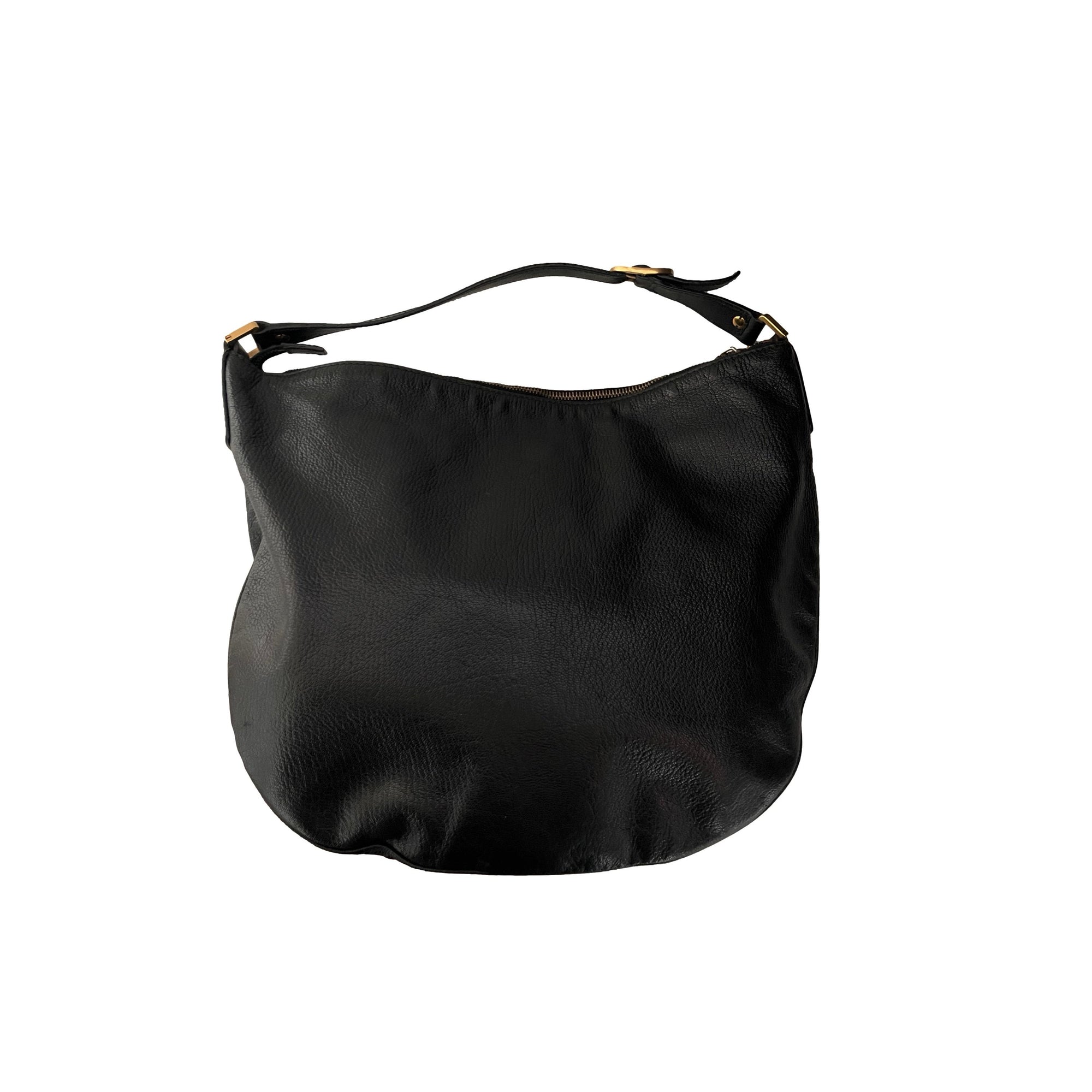 Gucci Black Leather Logo Shoulder Bag - Handbags