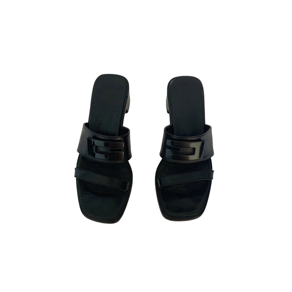 Gucci Black Logo Chunky Heels - Shoes