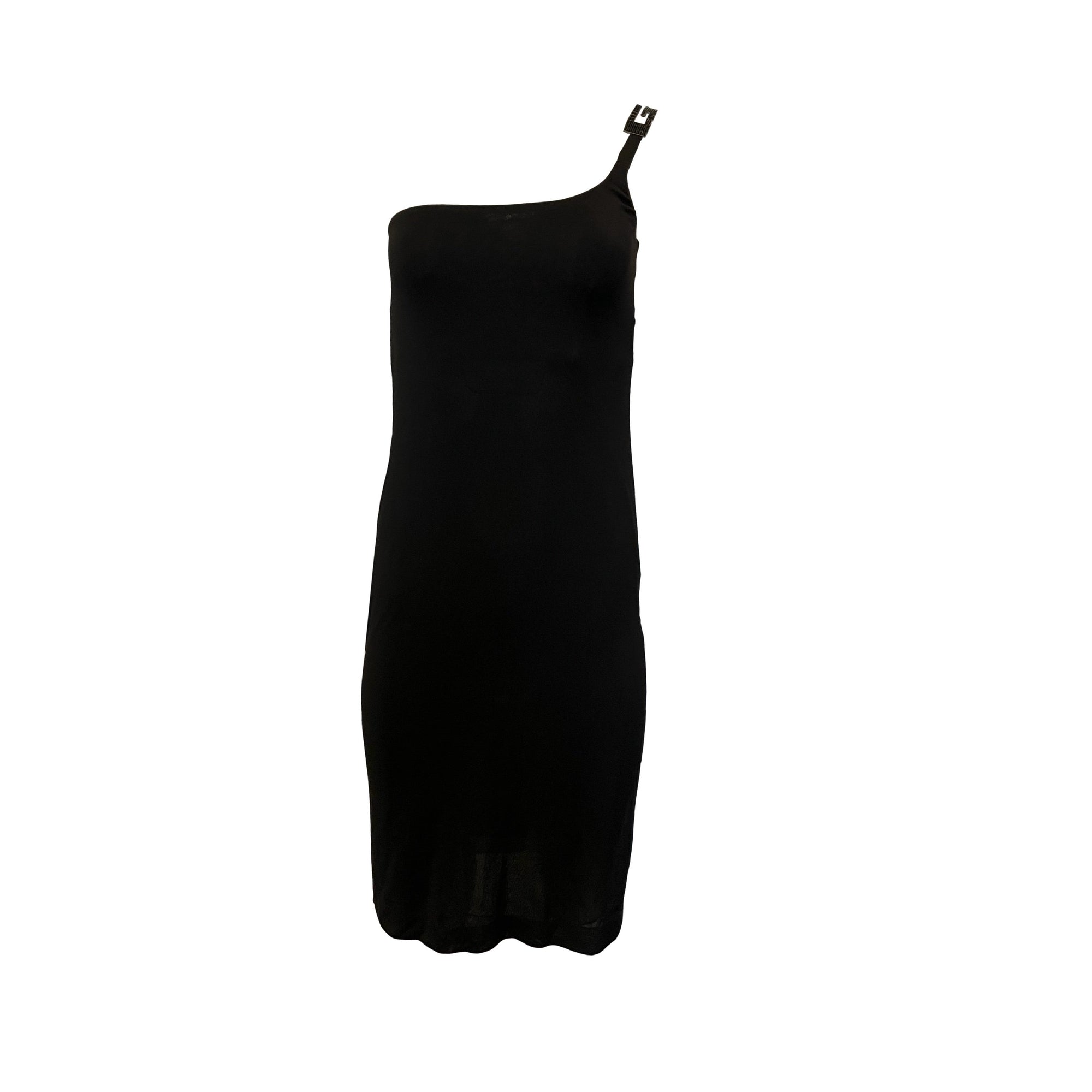 Gucci Black Logo One Shoulder Dress - Apparel