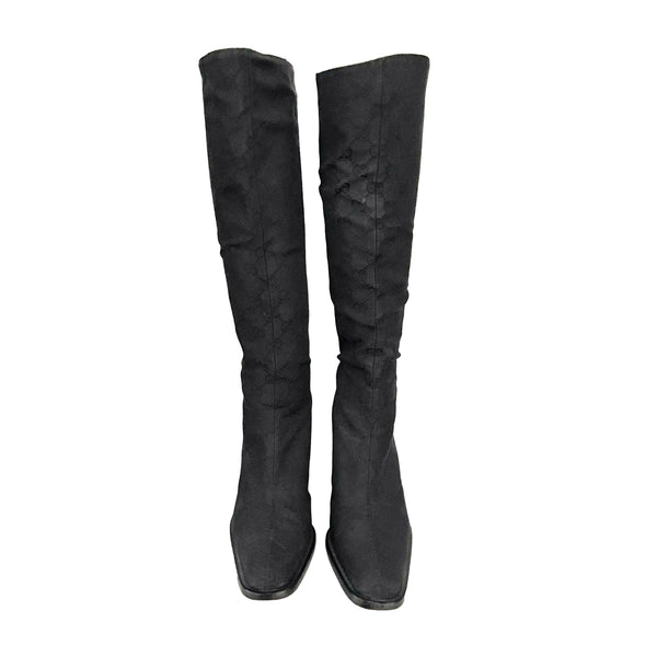 Vintage Gucci Black Monogram Knee-High Boots – Treasures of NYC