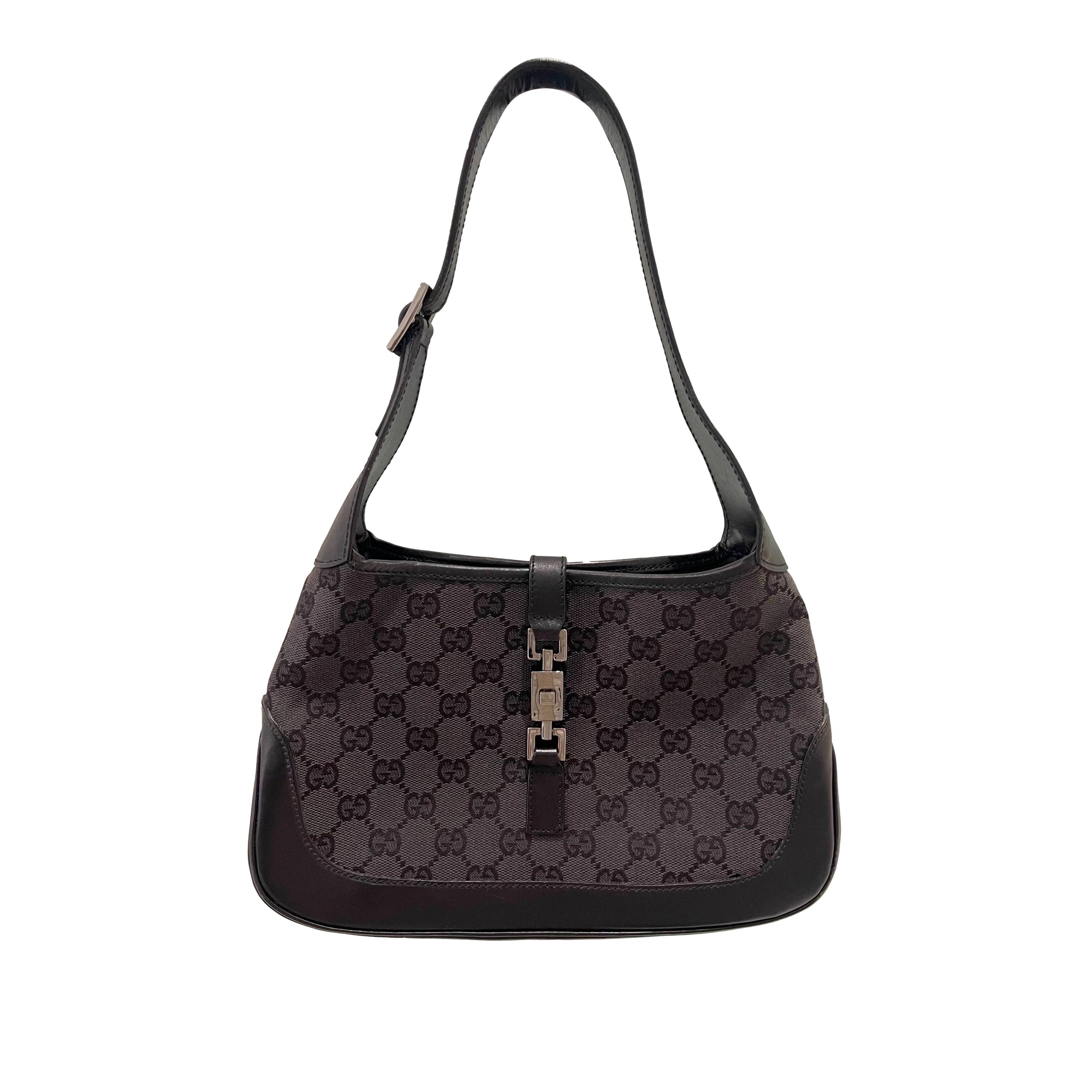Gucci Black Monogram Shoulder Bag - Handbags