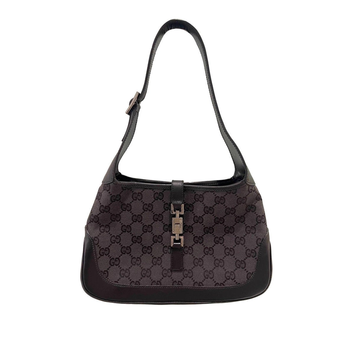Treasures of NYC - Gucci Black Monogram Shoulder Bag display picture 3