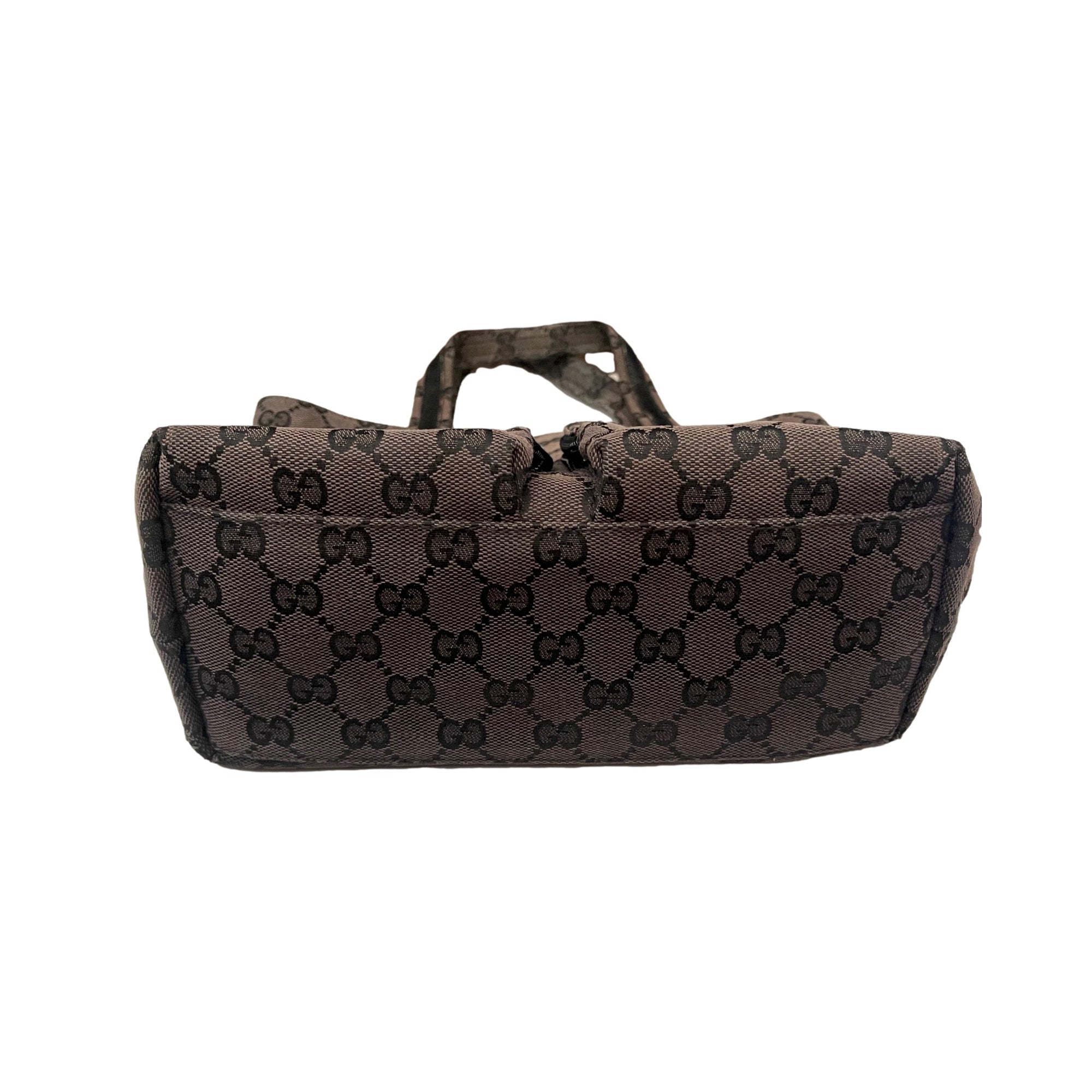 Gucci Black Monogram Shoulder Tote - Handbags