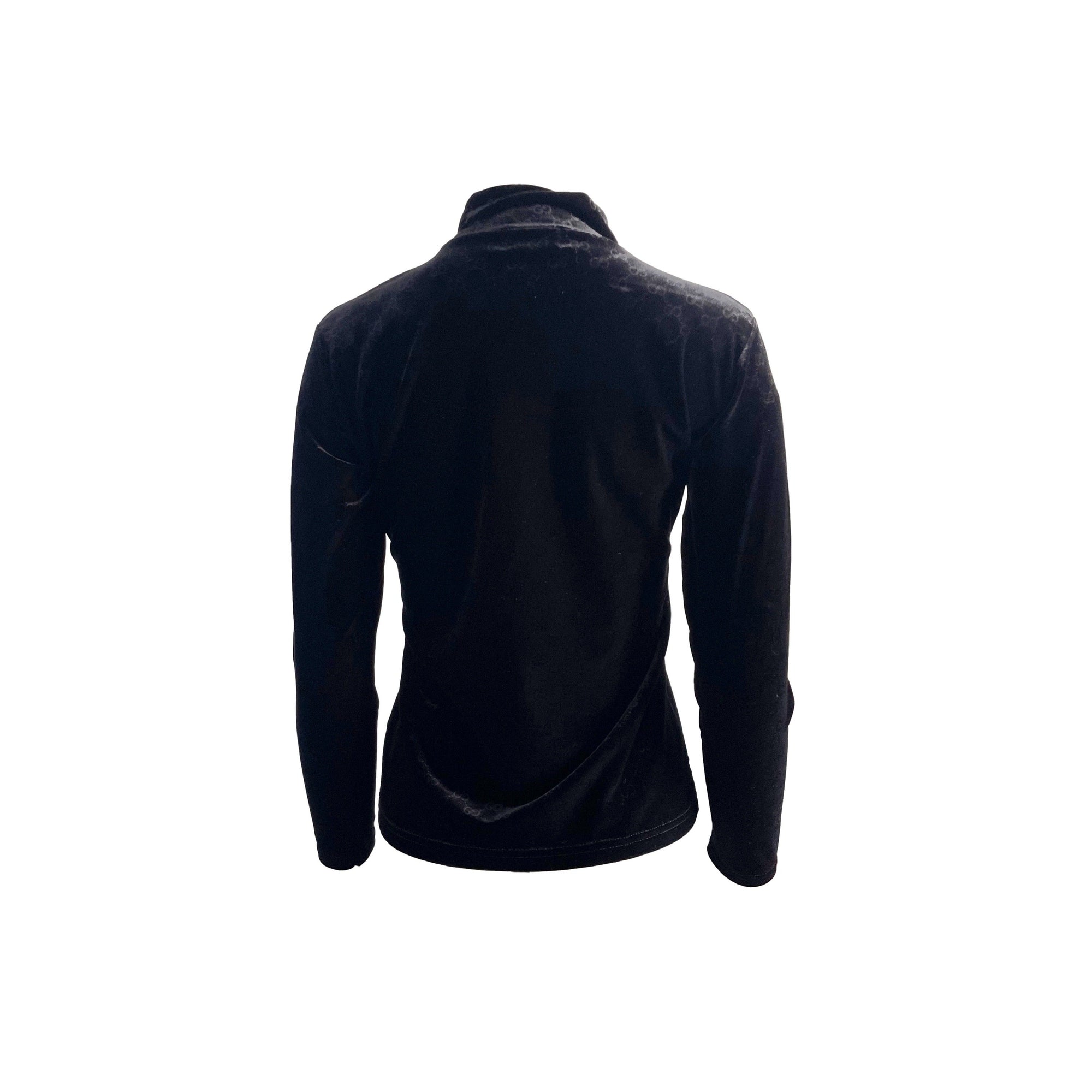 Gucci Black Monogram Velour Turtleneck - Apparel