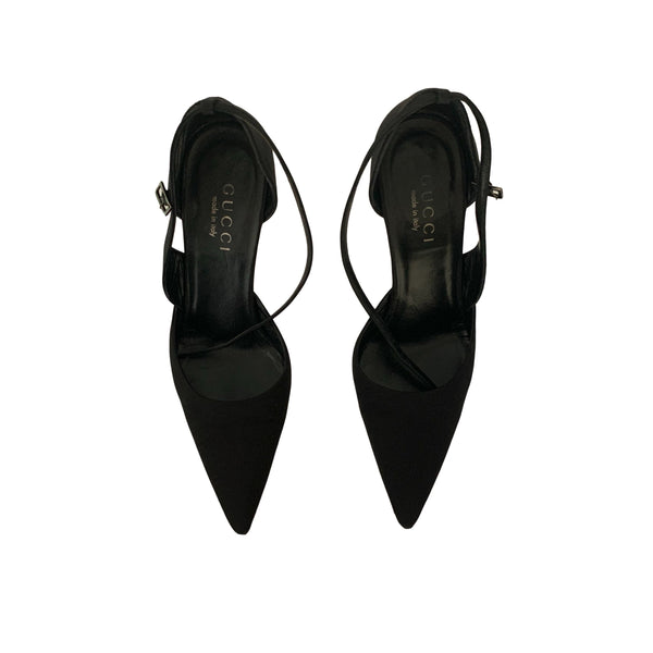 Gucci Black Raised Logo Heels - Shoes