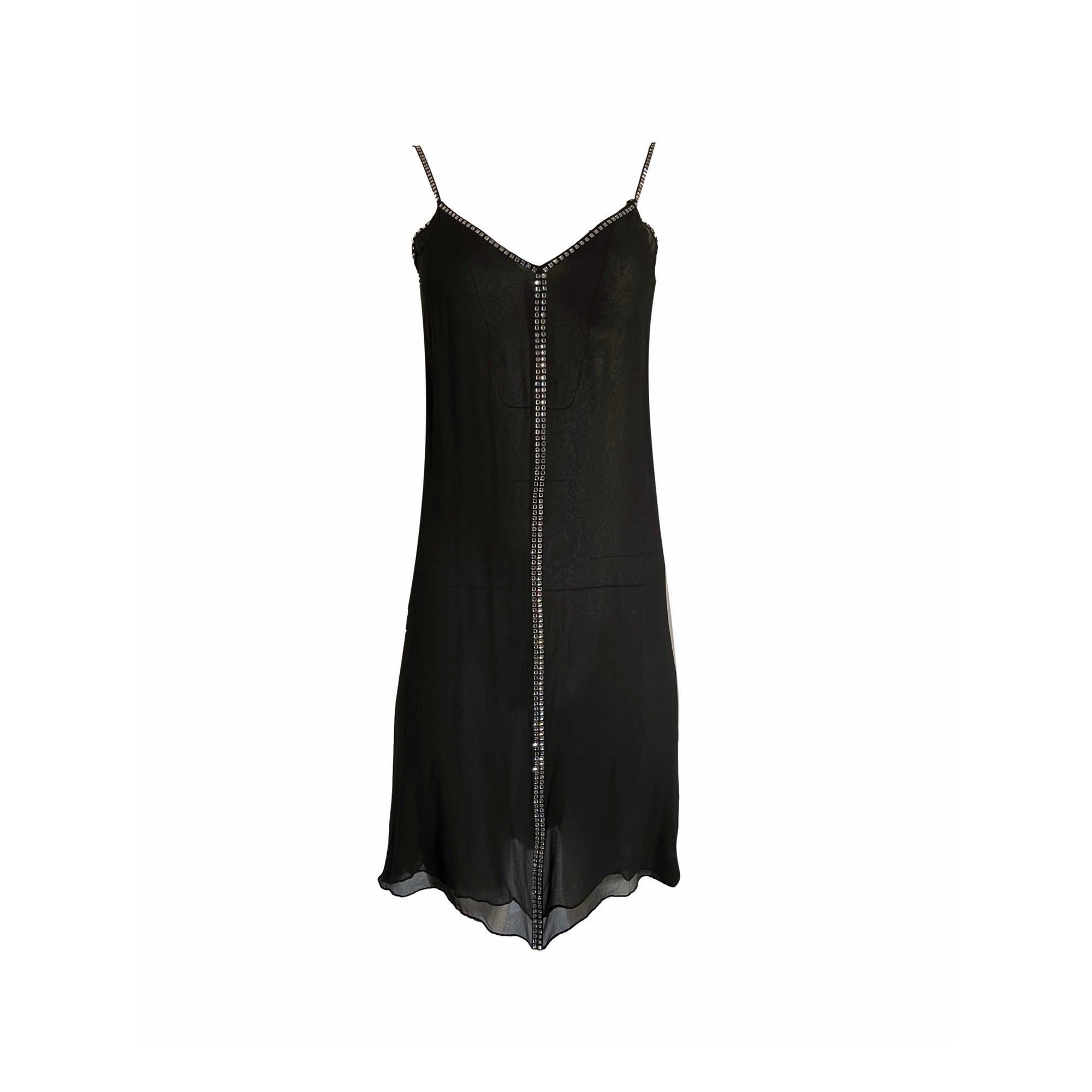 Gucci Black Rhinston Sheer Dress - Apparel