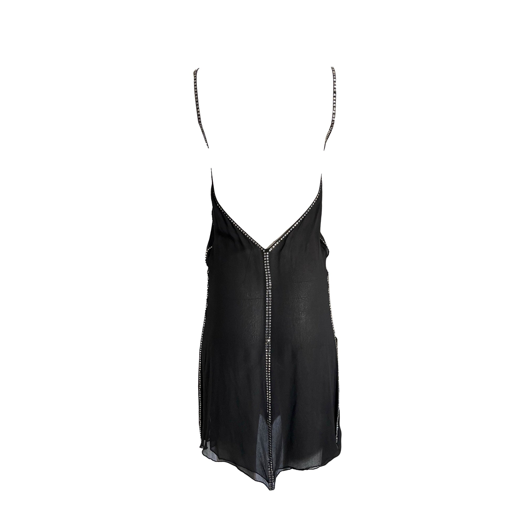 Gucci Black Rhinston Sheer Dress - Apparel