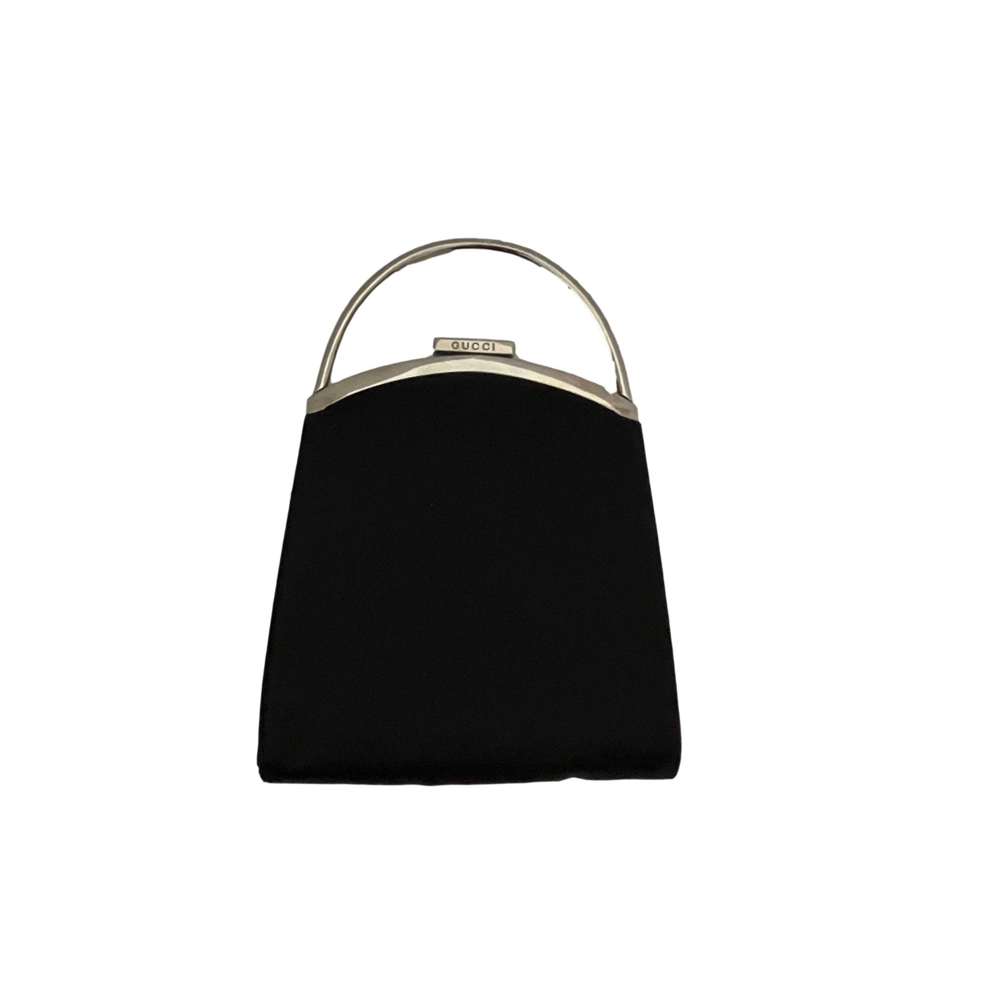 Gucci Black Satin Top Handle - Handbags