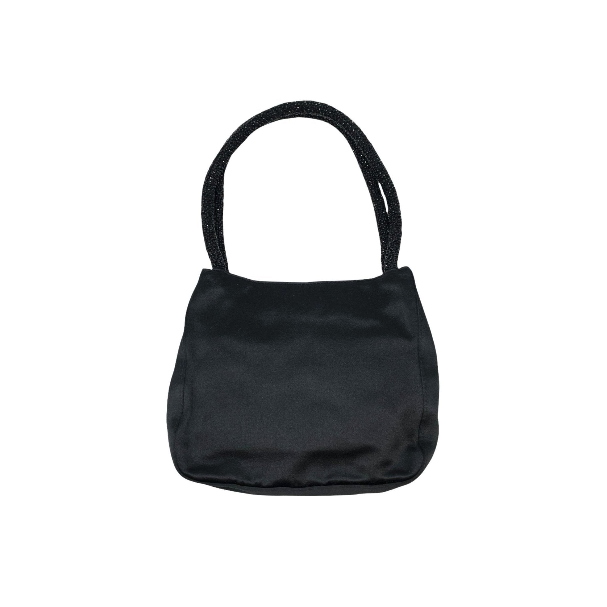 Treasures of NYC - Gucci Black Silk Beaded Logo Bag