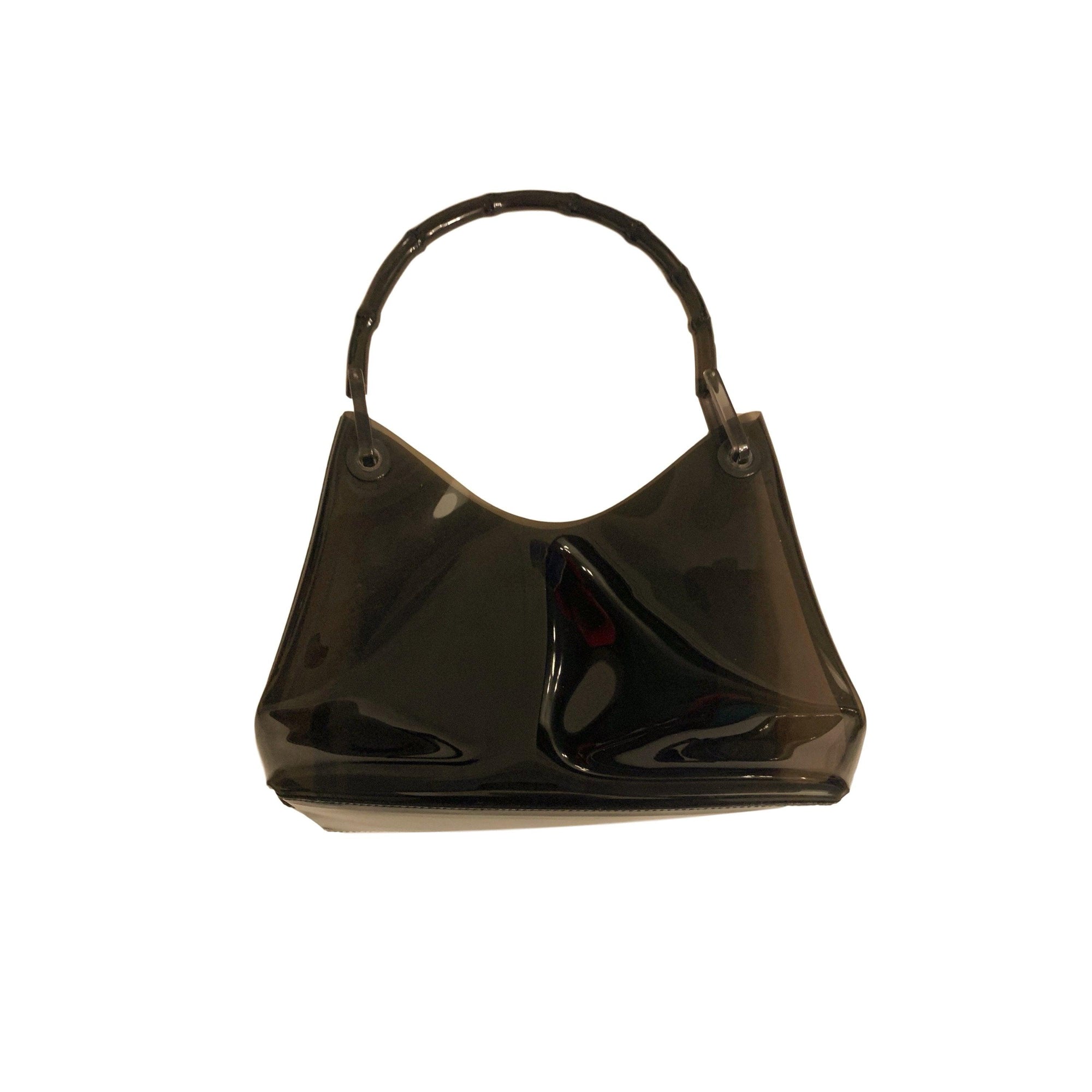 Gucci Black Translucent Bamboo Top Handle - Handbags