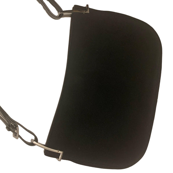 Gucci Black Wool Logo Shoulder Bag - Handbags