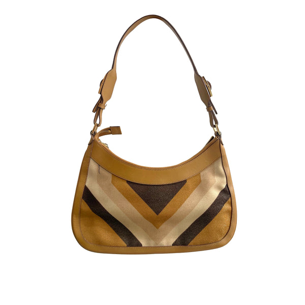 Gucci Brown Chevron Jackie Bag - Handbags