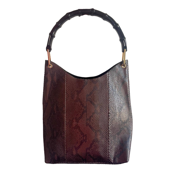 Gucci Brown Monogram Bamboo Bag - Handbags