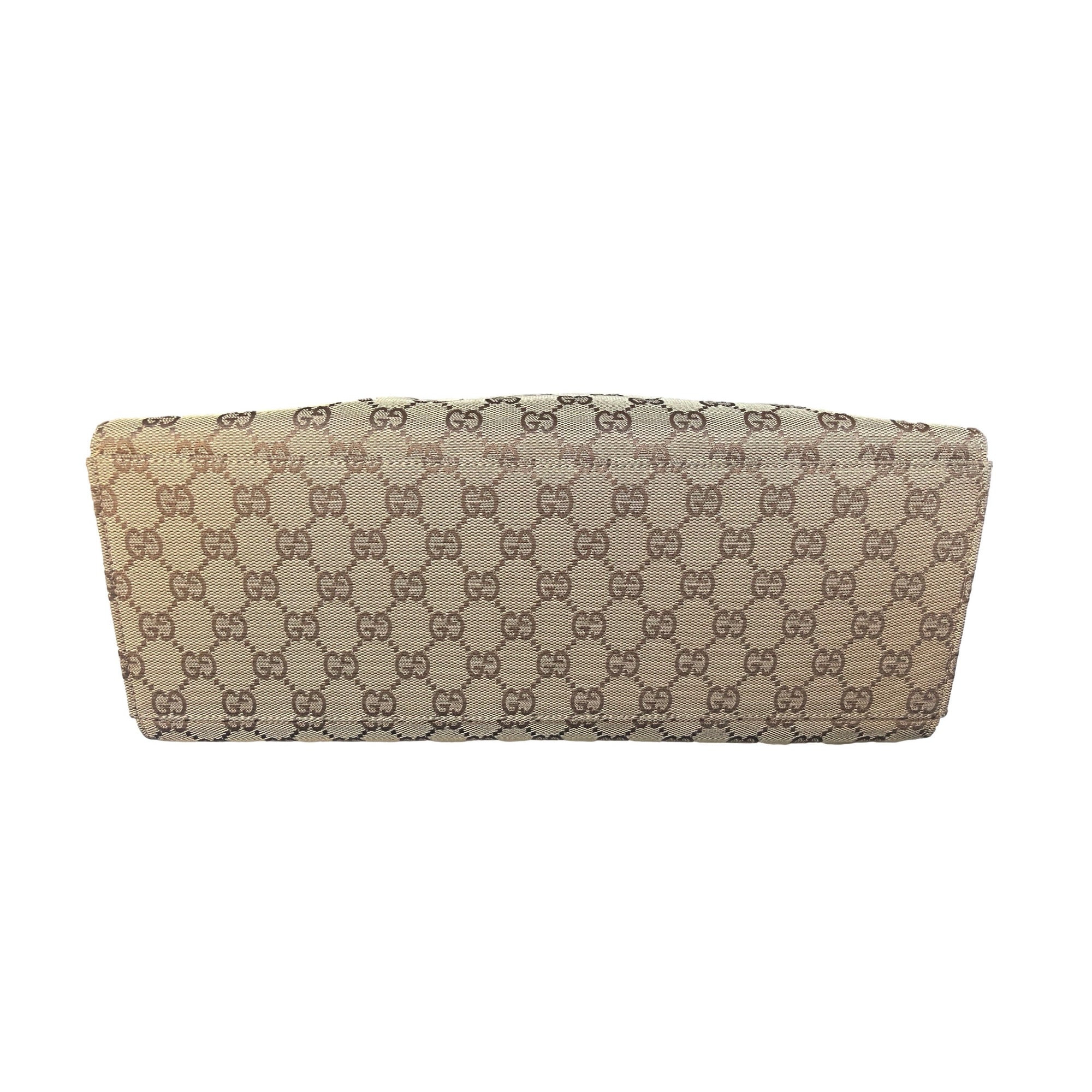 Gucci Brown Monogram Bamboo Tote Bag - Handbags