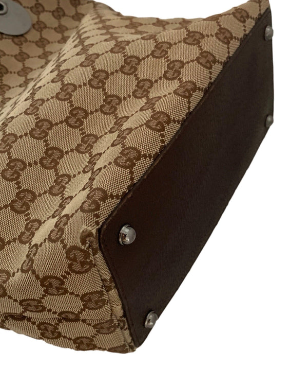 Gucci Brown Monogram Canvas Tote - Handbags