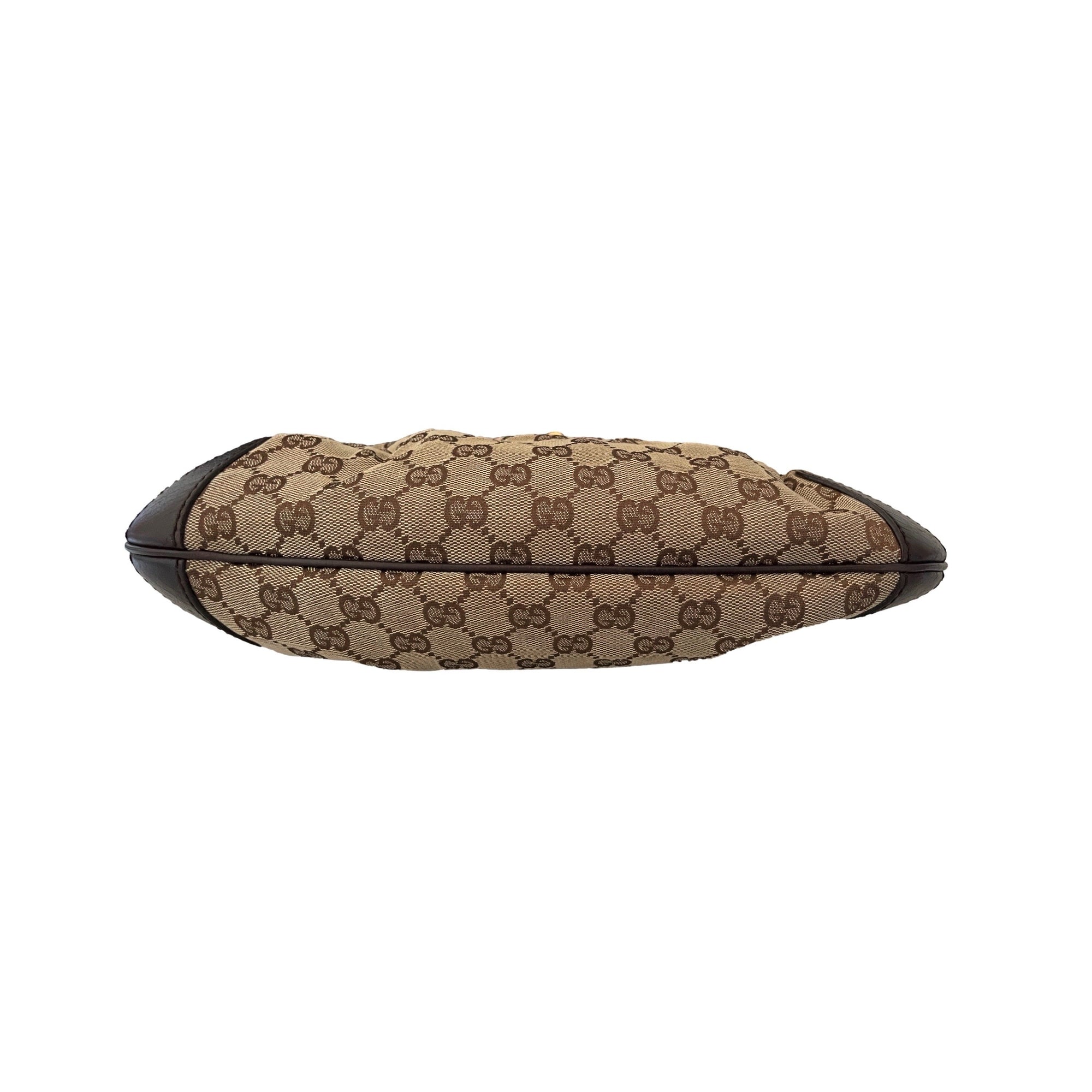 Gucci Brown Monogram Horsebit Shoulder Bag - Handbags