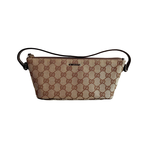 Gucci GG Canvas Boat Pochette - Brown Mini Bags, Handbags - GUC1277046