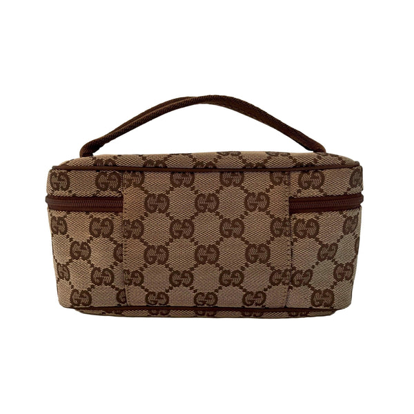 Gucci Brown Monogram Mini Vanity Bag - Handbags