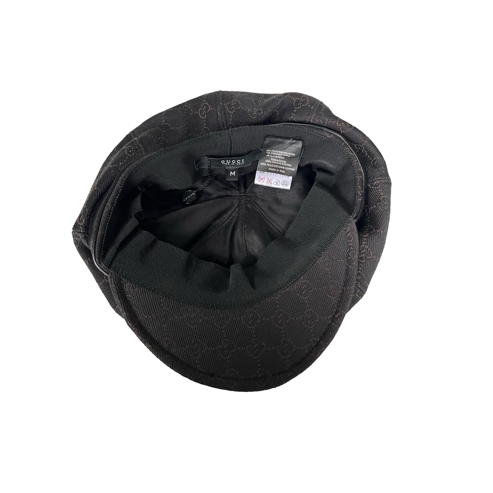 Gucci Brown Monogram Newsboy Hat - Accessories