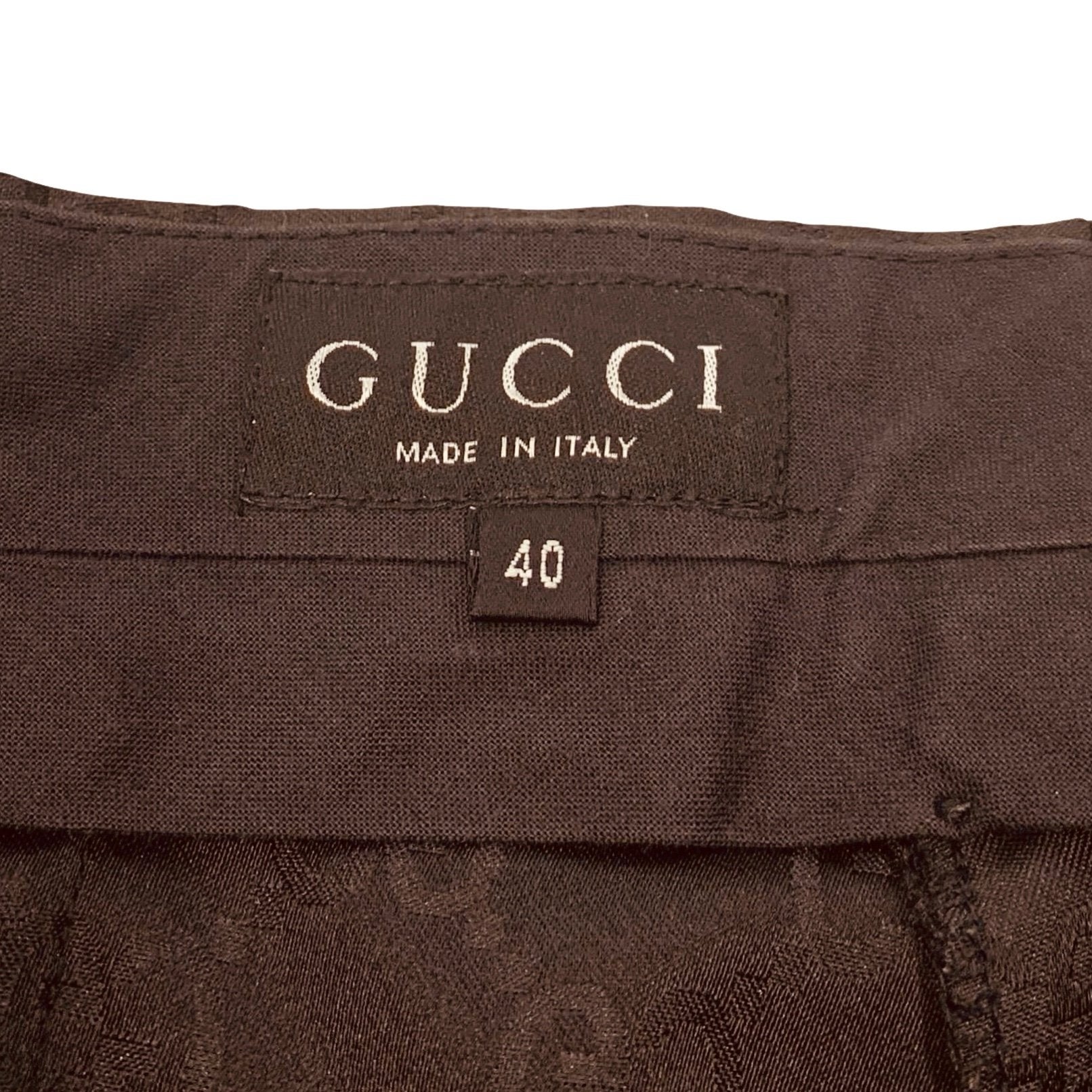 Gucci Brown Monogram Trousers - Apparel