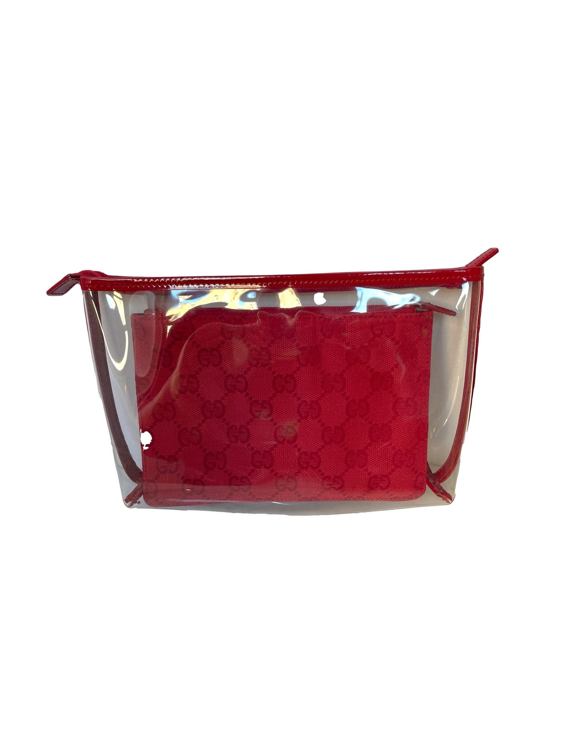 Gucci Clear Red Clutch - Handbags