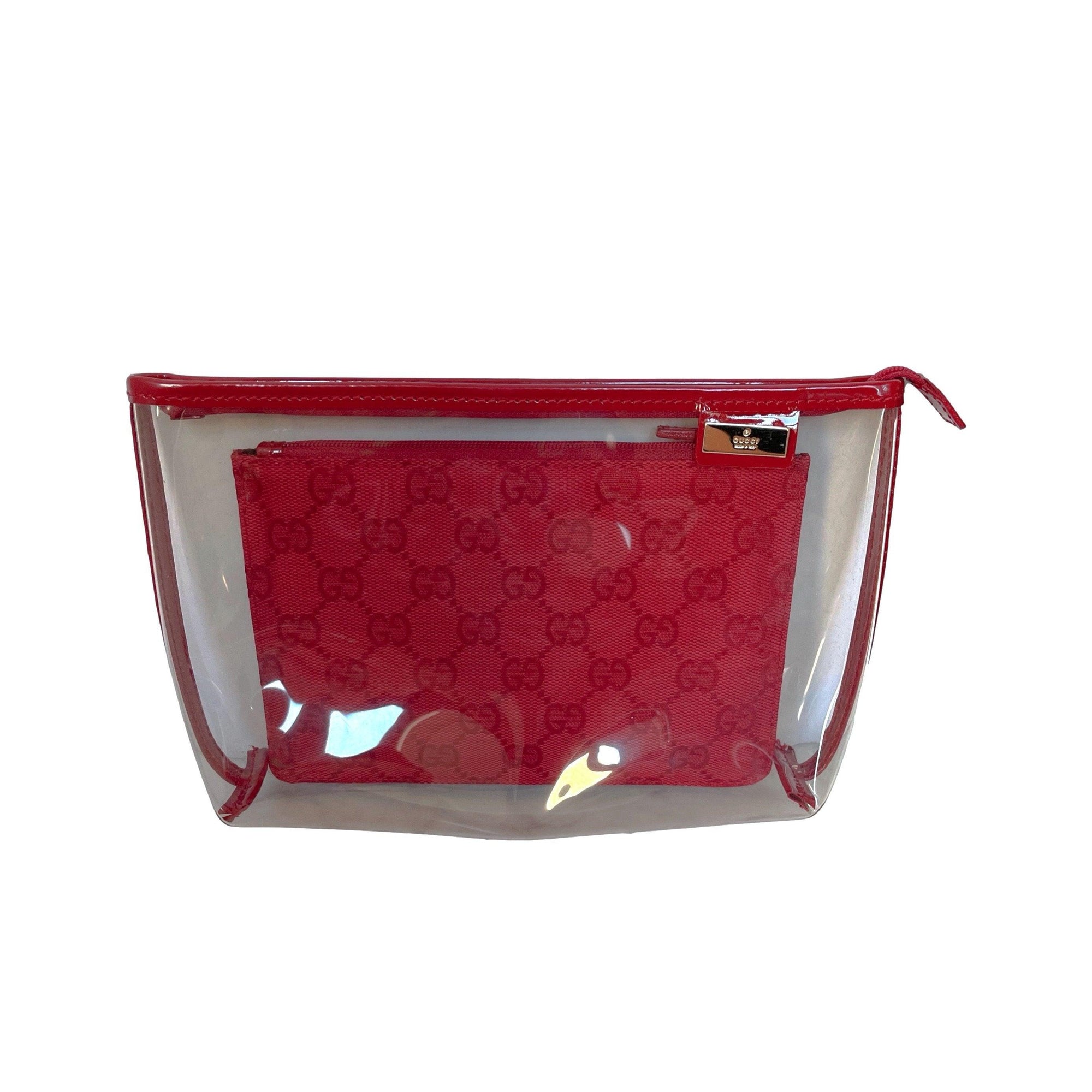Gucci Clear Red Clutch - Handbags