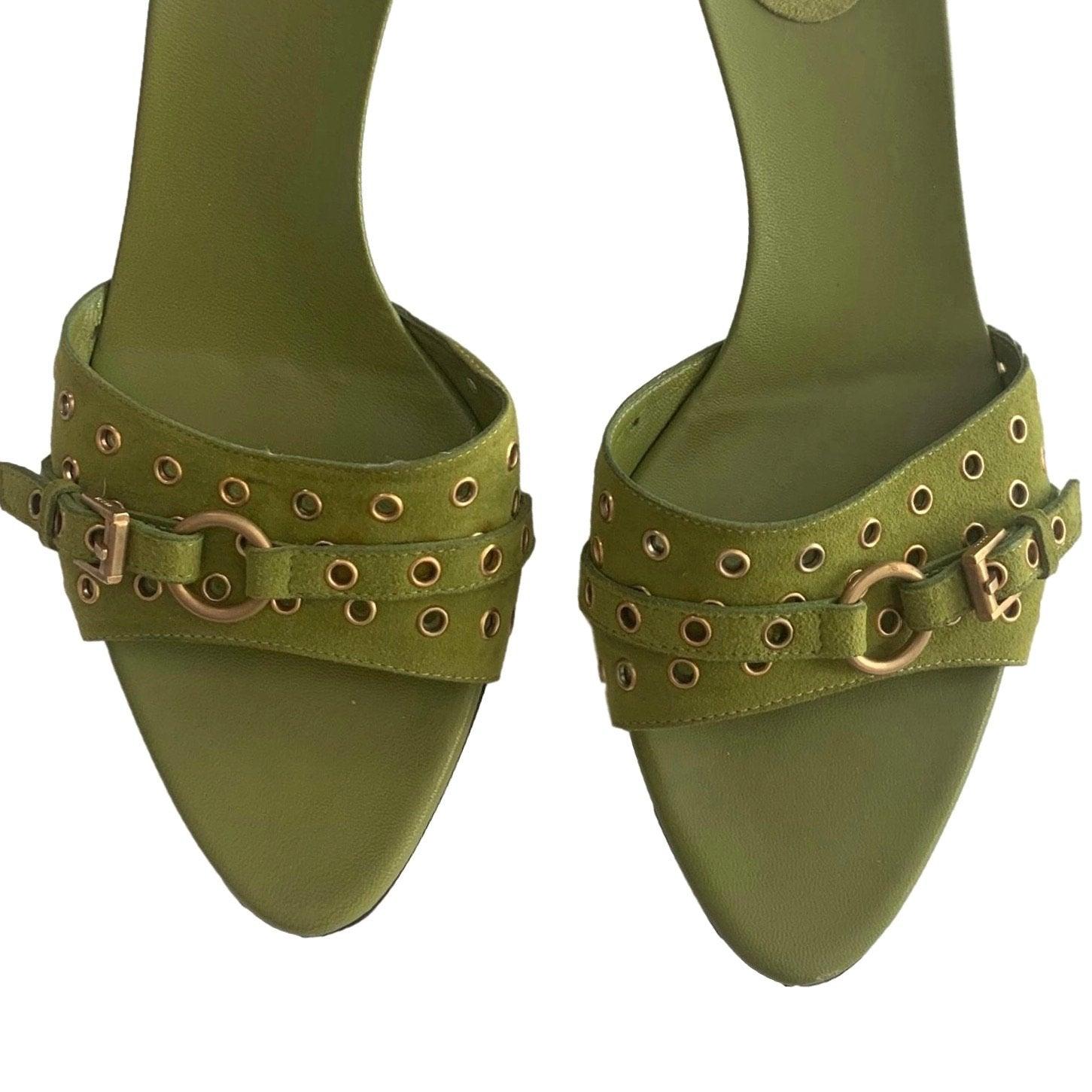 Gucci Green Suede Kitten Heels - Shoes