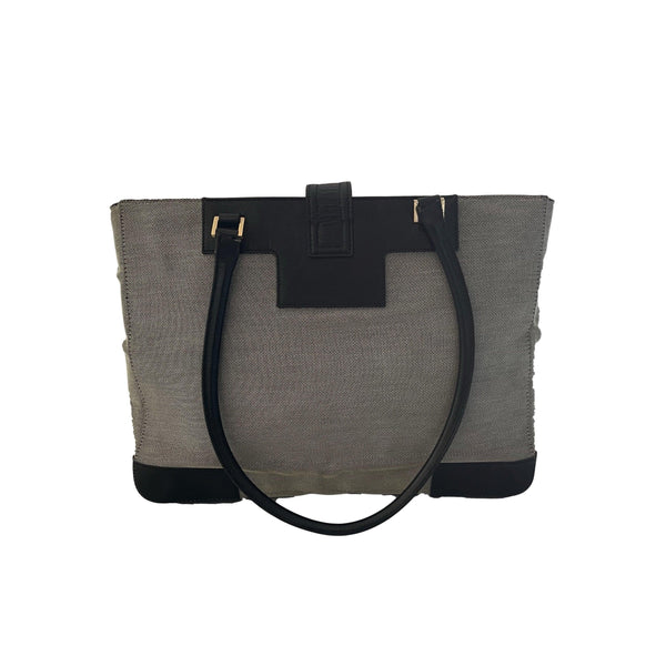 Gucci Grey Textured Tote - Handbags