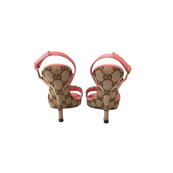 Gucci Pink Monogram Heels - Shoes