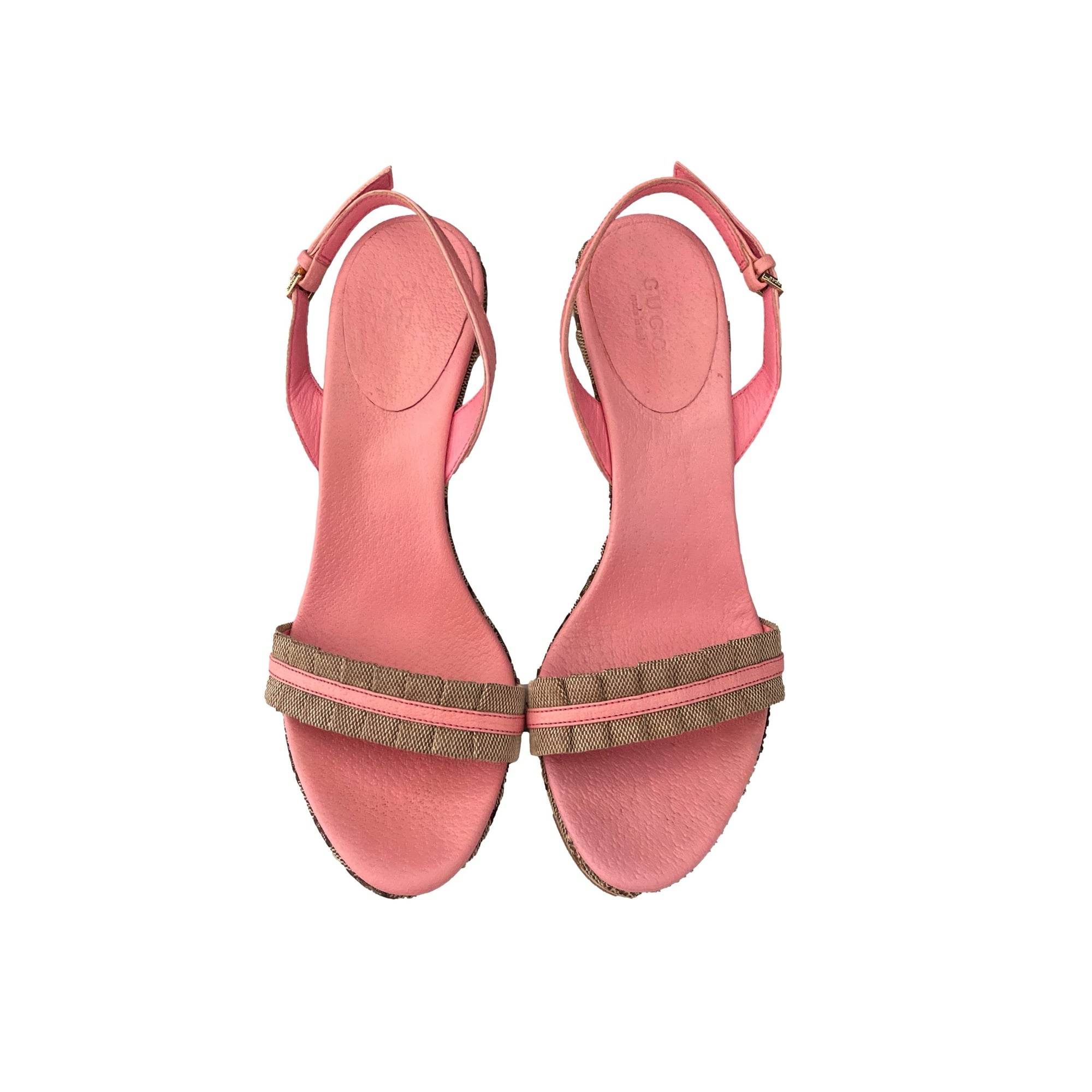 Gucci Pink Monogram Heels - Shoes