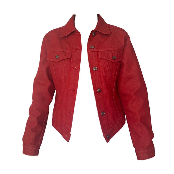 Gucci Red Denim Jacket - Apparel