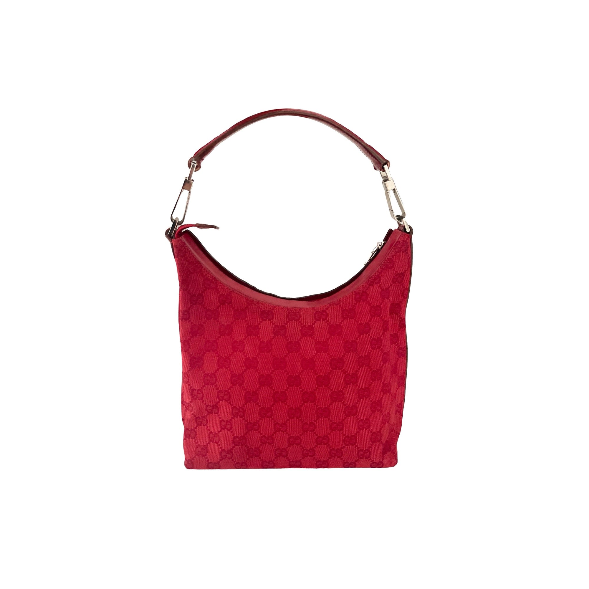 Gucci Red Monogram Shoulder Bag - Handbags