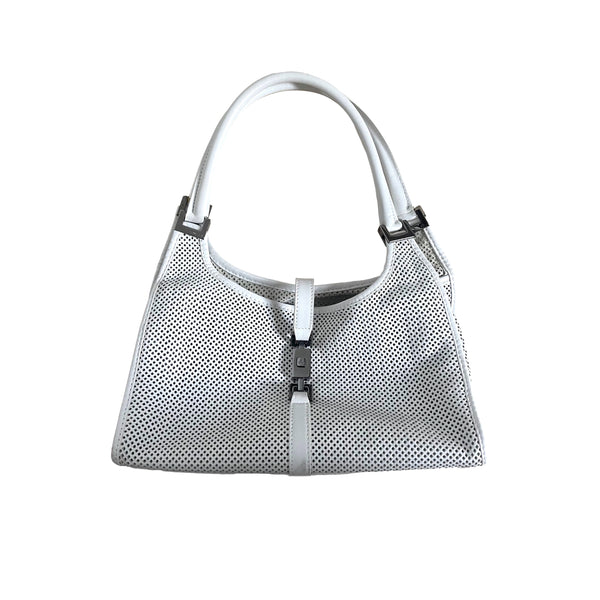 Gucci White Perforated Jackie Bag - Handbags