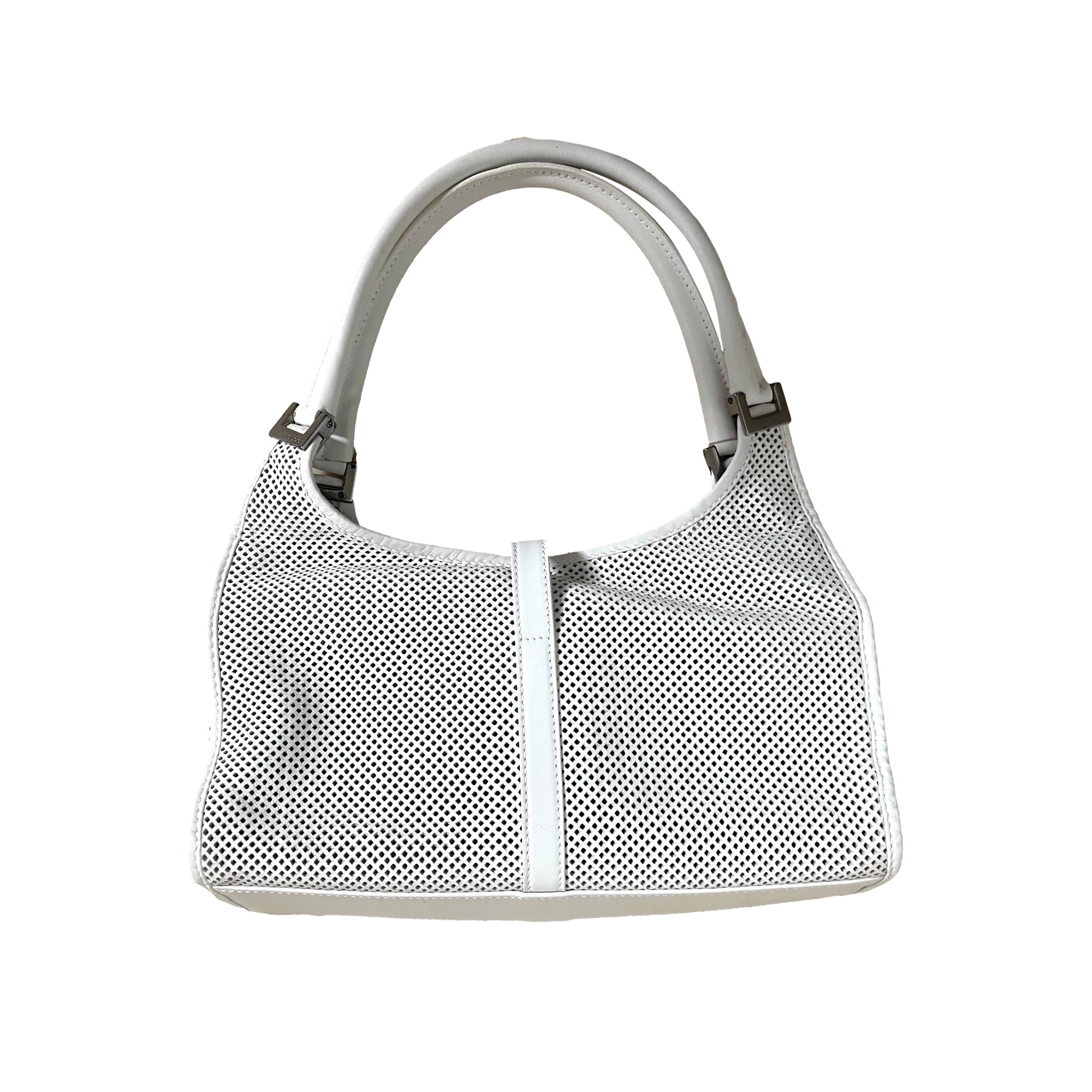 Gucci White Perforated Jackie Bag - Handbags