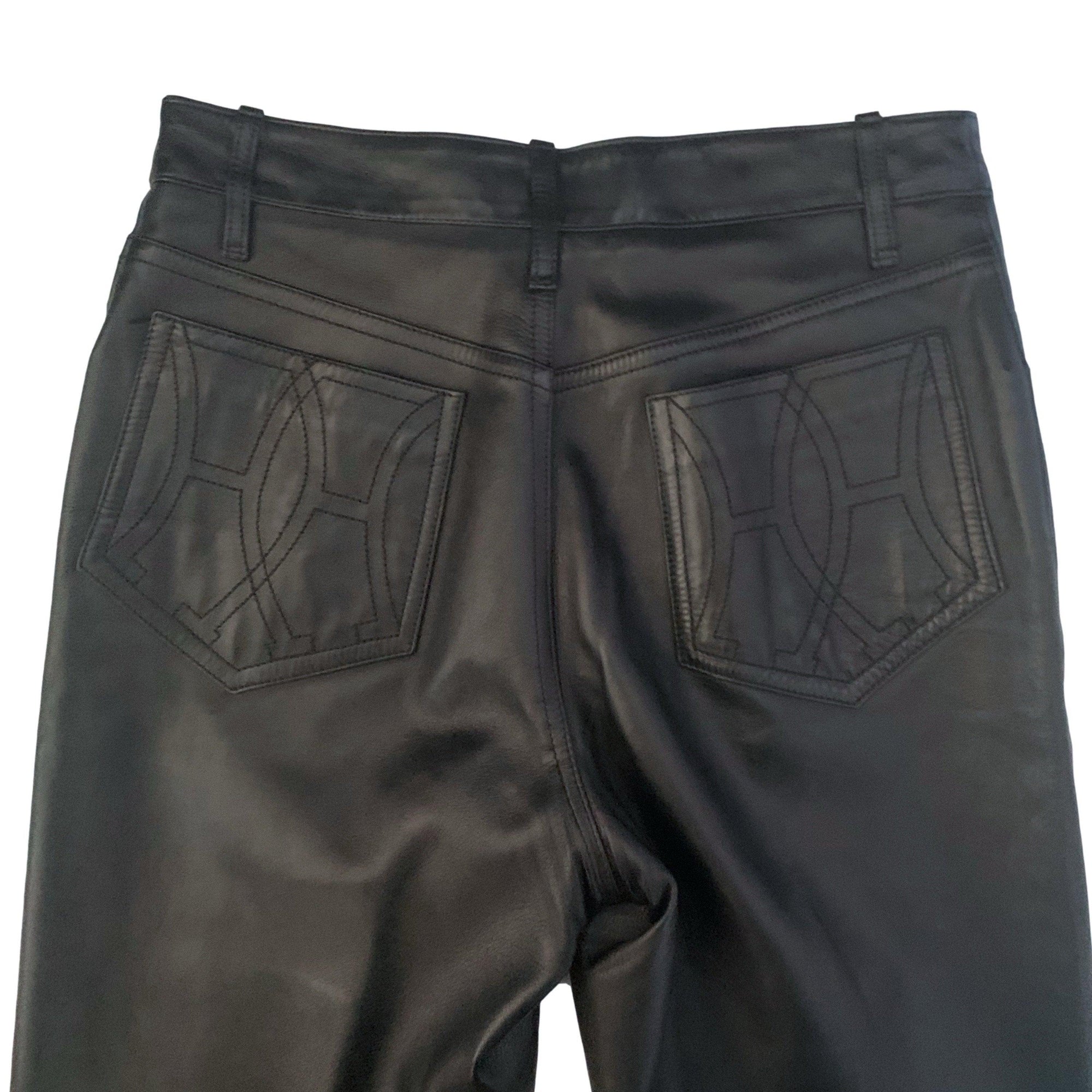Hermes Black Leather Pants - Apparel