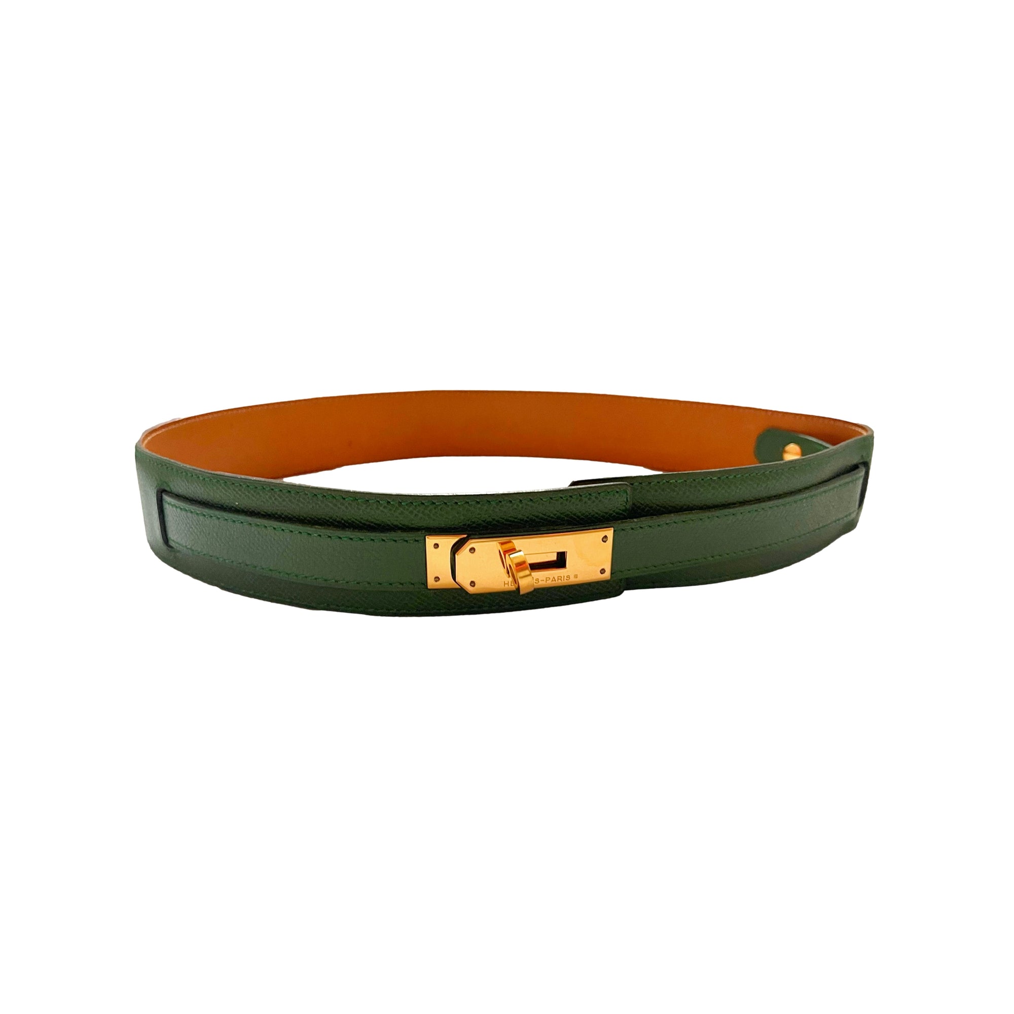 Hermes Green Kelly Lock Belt - Accessories
