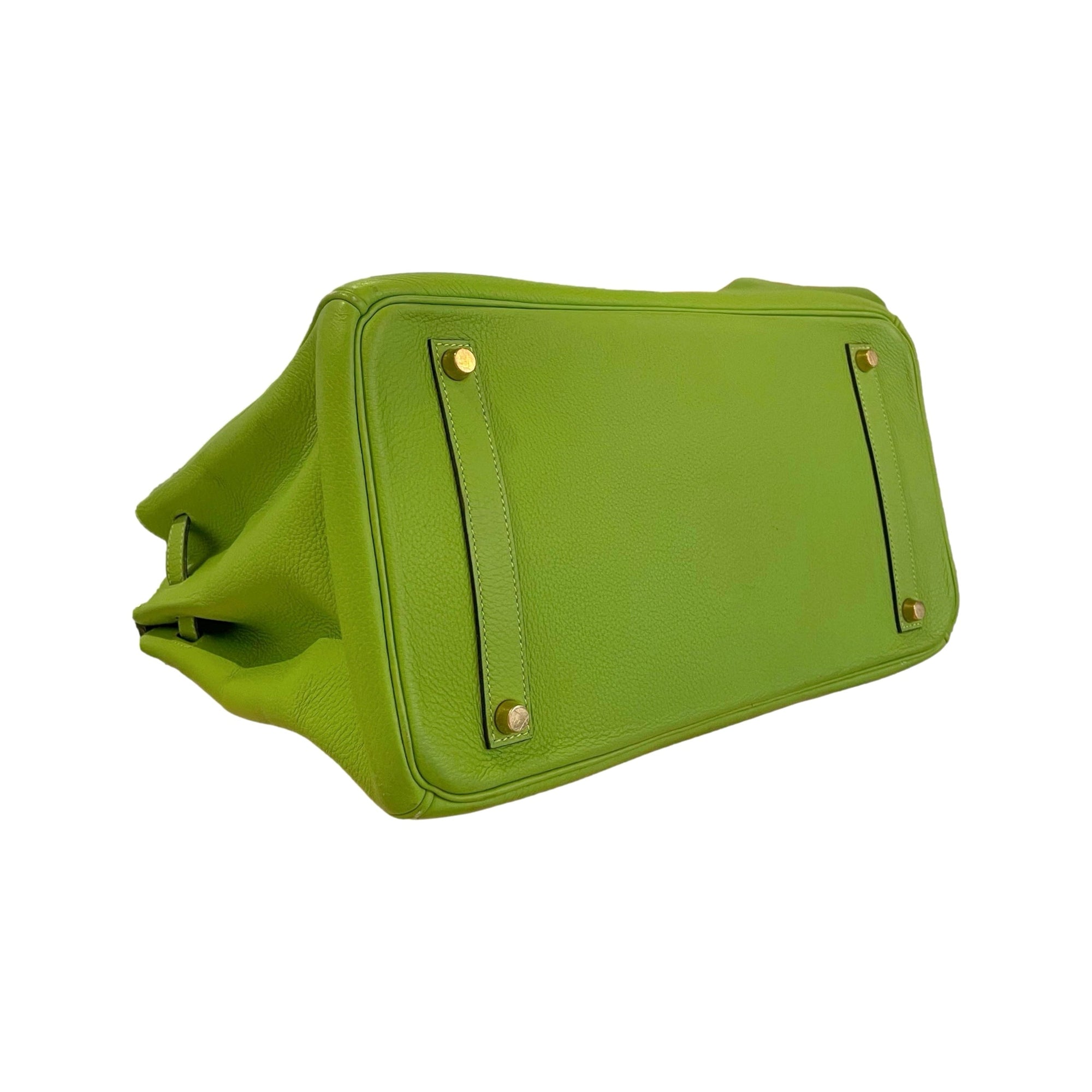 Hermes Lime Green 35 Birkin - Handbags