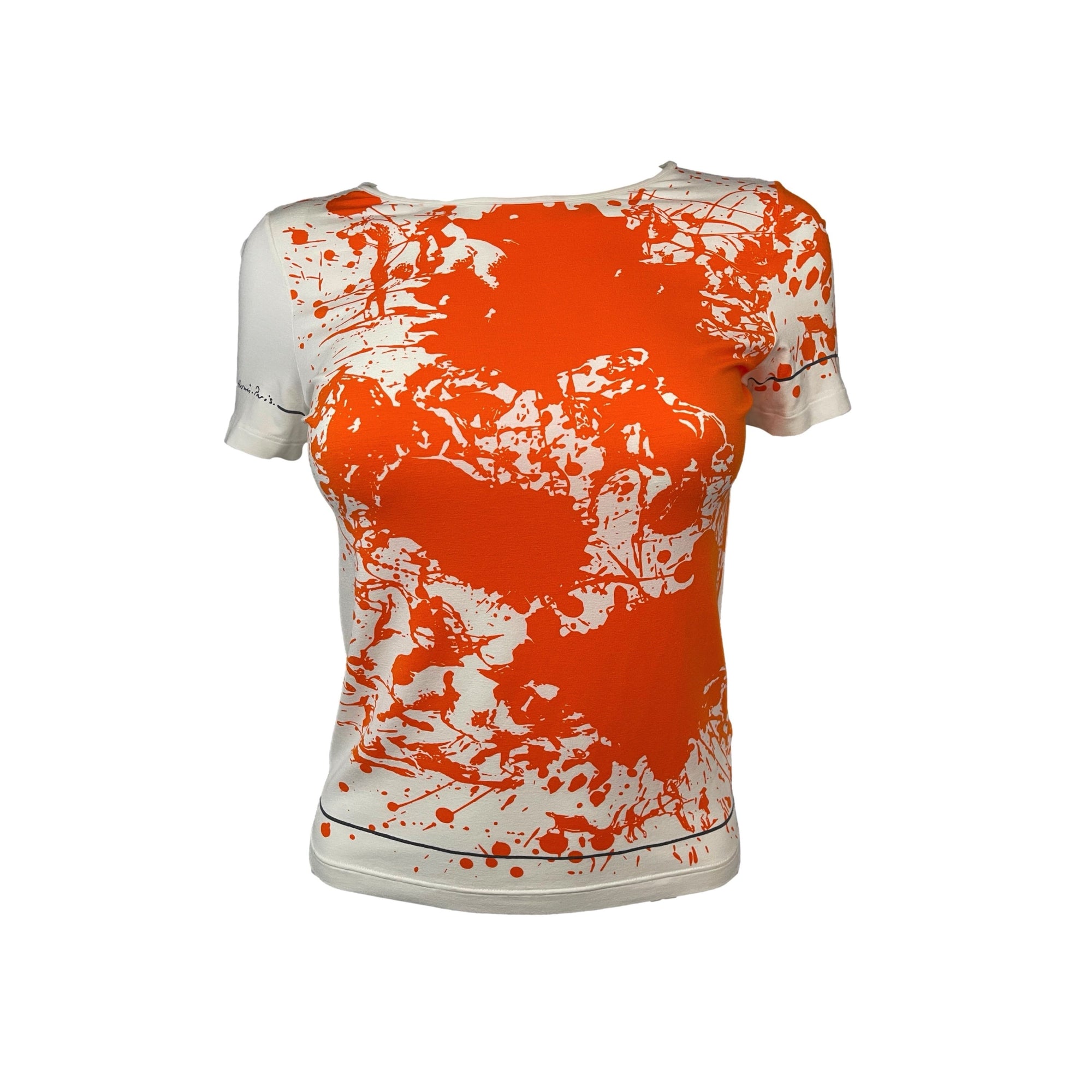 Hermes Orange Splatter Logo T-Shirt - Apparel