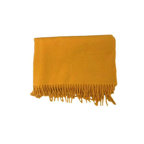 Hermes Yellow Cashmere Logo Scarf - Accessories
