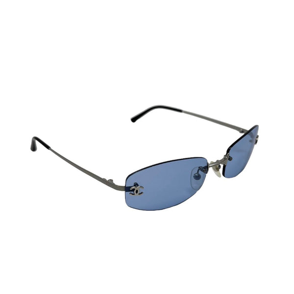 Chanel Blue Square Rimless Sunglasses
