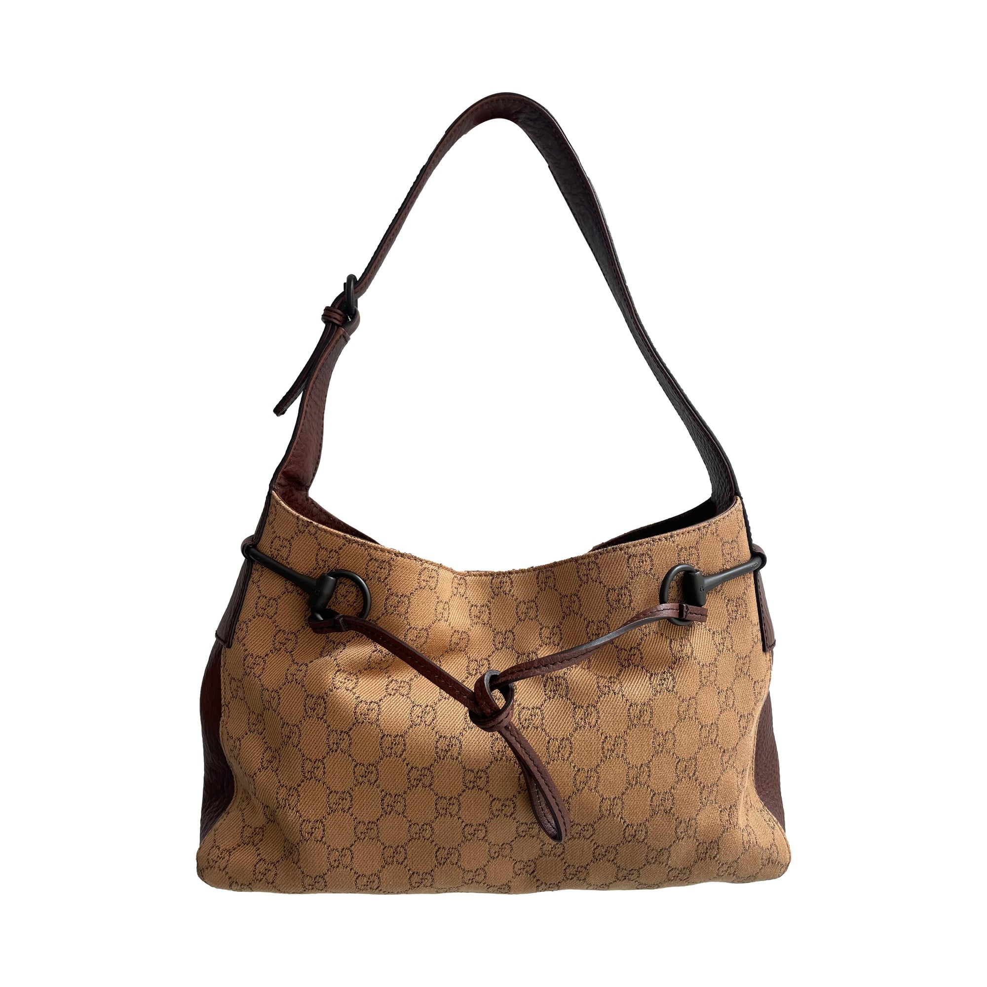 Gucci Brown Large Horsebit Shoulder Bag