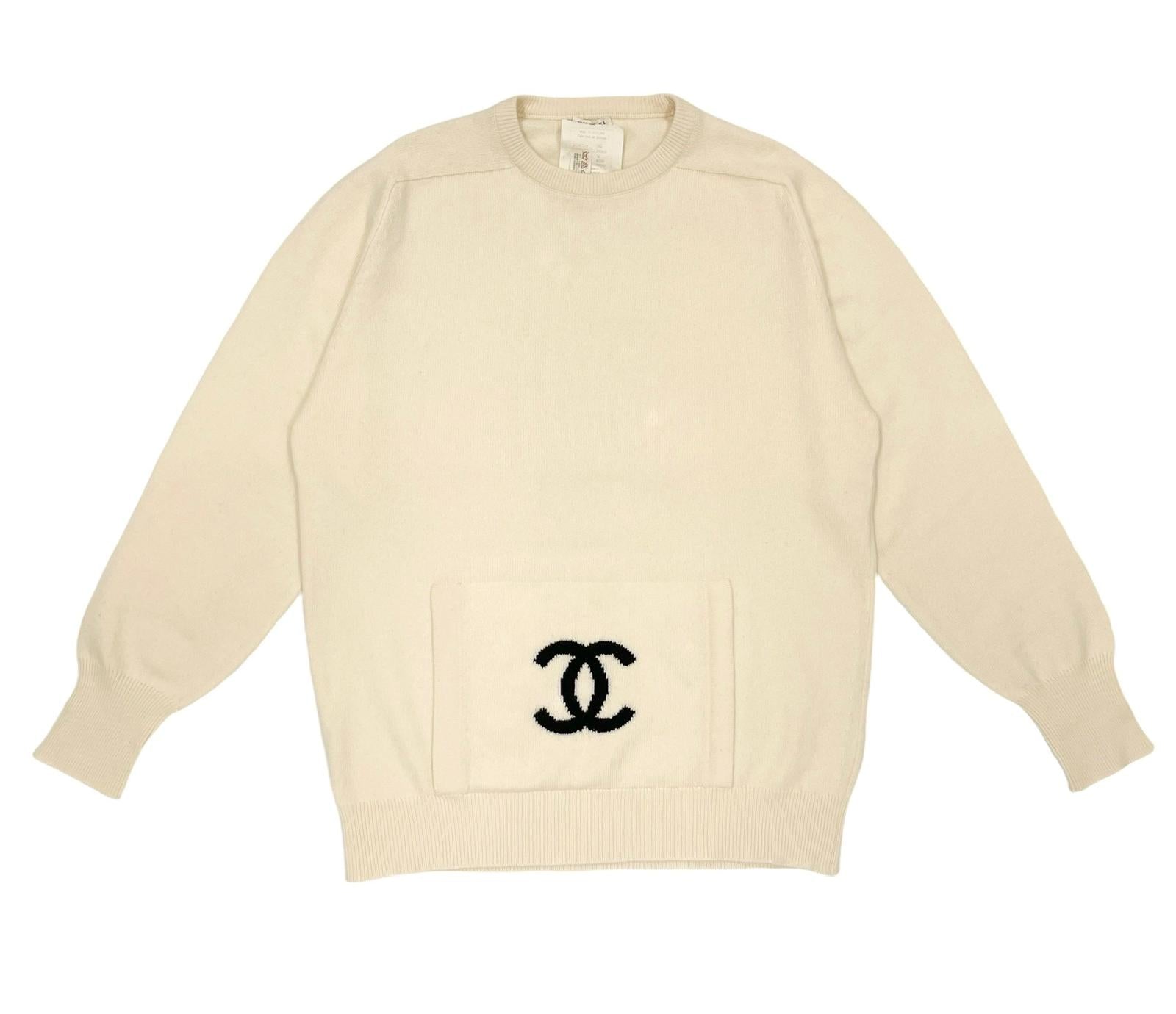 Chanel Beige Cashmere Logo Pullover – Treasures of NYC