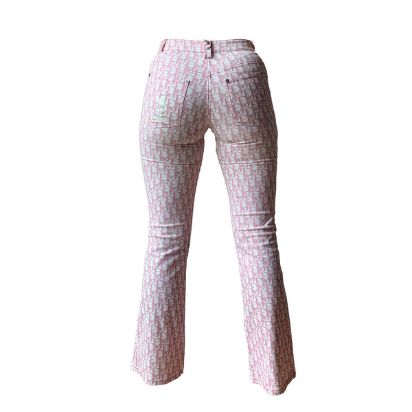 Dior Pink Logo Rhinestones Pants