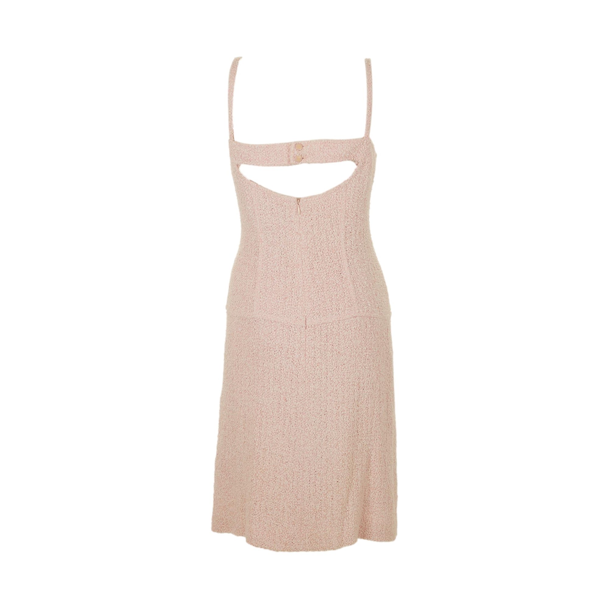 Chanel Baby Pink Tweed Dress
